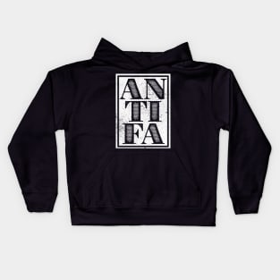 AntiFa Vintage Distressed White Kids Hoodie